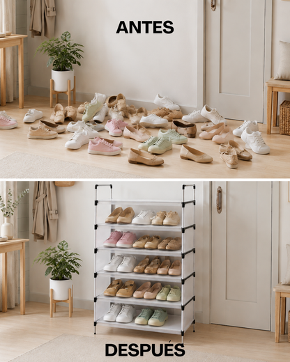 Organizador de Zapatos 6 Niveles Con Cubierta Protectora