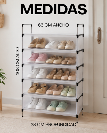Organizador de Zapatos 6 Niveles Con Cubierta Protectora