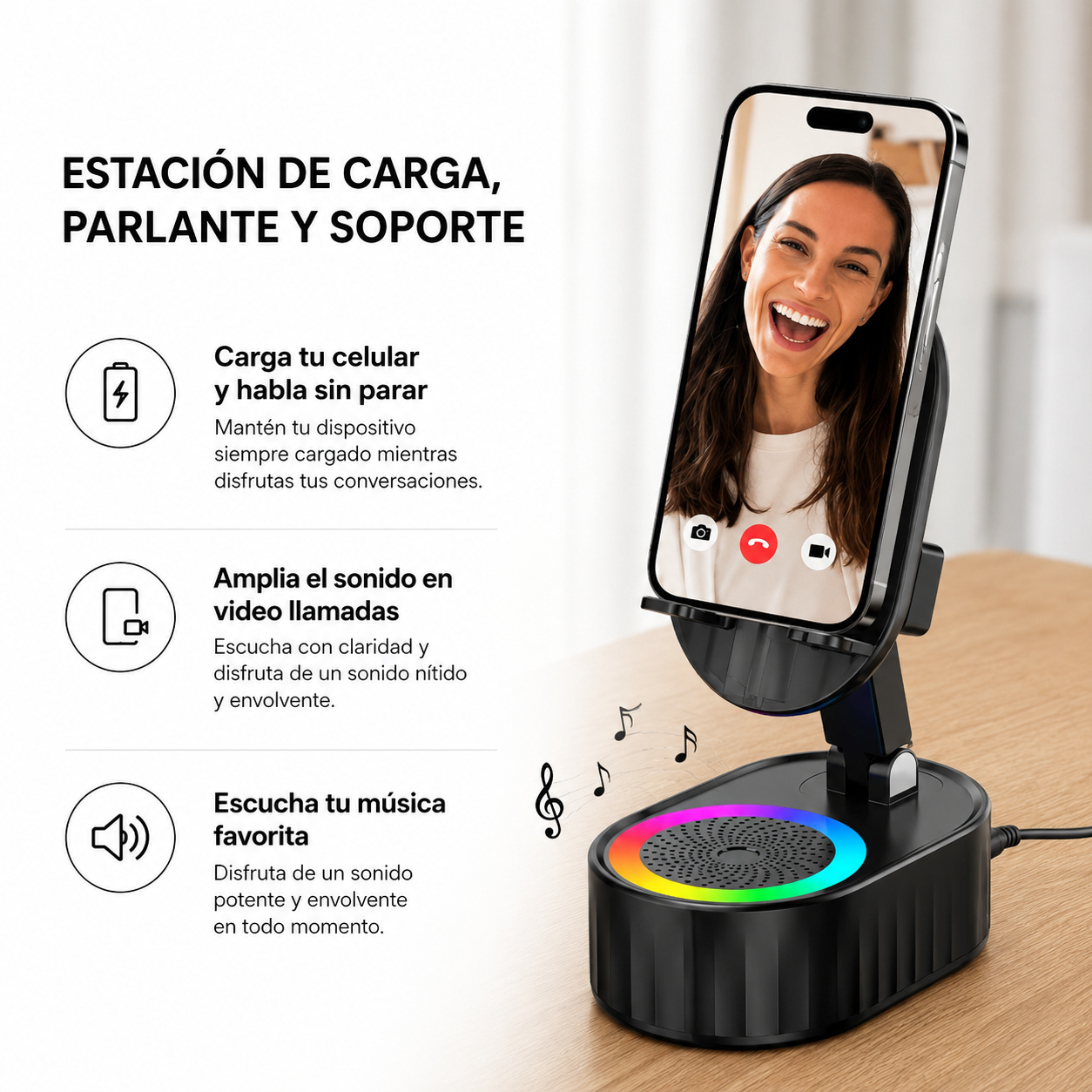 SonidoMax® Soporte Amplificador de Sonido – Música, Carga y Soporte en Un Solo Dispositivo