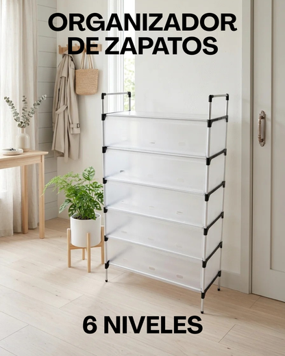 Organizador de Zapatos 6 Niveles Con Cubierta Protectora