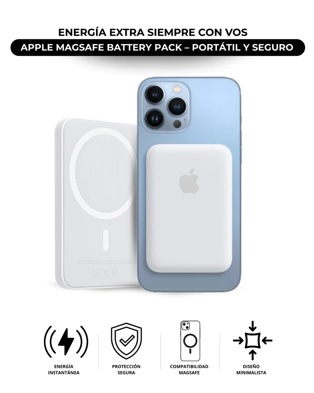 Apple MagSafe Battery Pack para iPhone – Energía Extra Donde Vayas